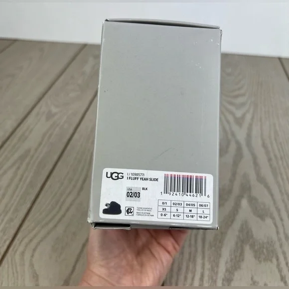 NWT UGG Infant Fluff Yeah Furry Fuzzy Sandals Black - Picture 7 of 10